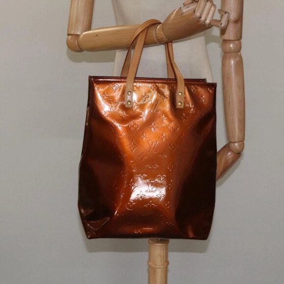 LOUIS VUITTON Monogram Vernis Reade MM Hand Bag Bronze - Picture 13 of 15